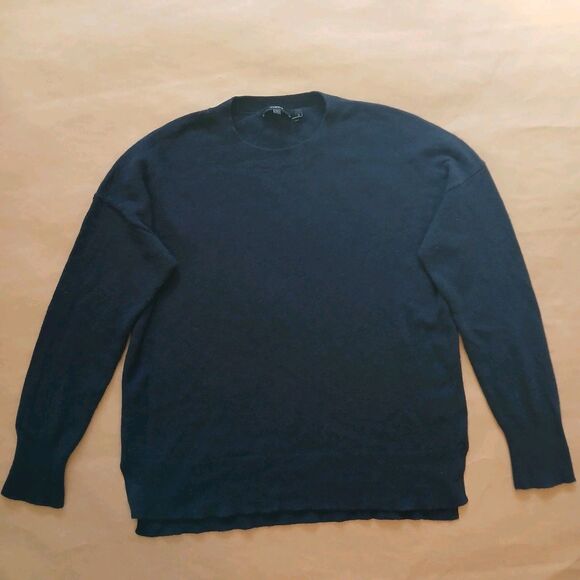 Theory Womens Large Cashmere Sweater  Navy Blue Luxury Basic Capsule Wardrobe - Picture 1 of 7